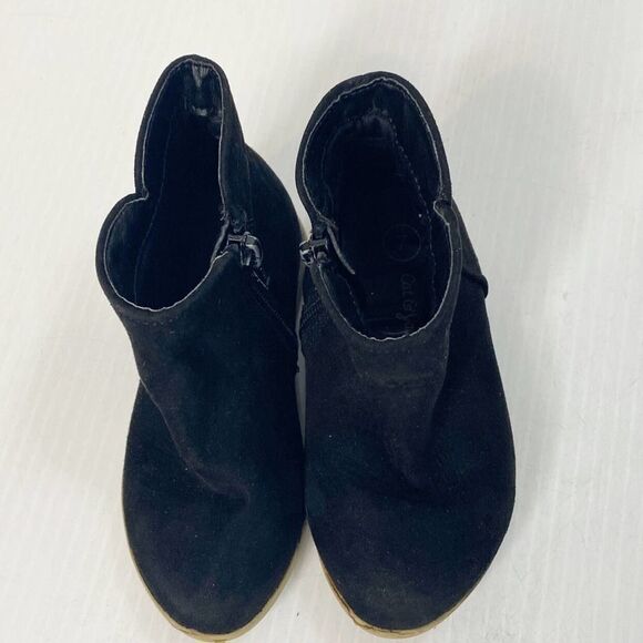 Cat & Jack Black Zip Up Booties Sz 7 - Picture 4 of 7